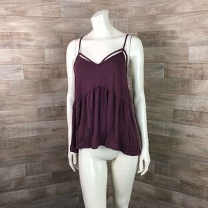 American Eagle Outfitters Maroon Tank Top